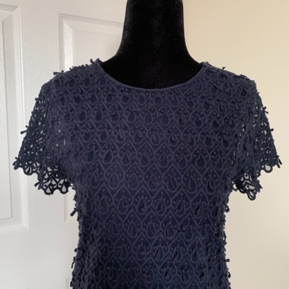 Banana Republic Blue Mesh Transparent Blouse - Picture 2 of 3